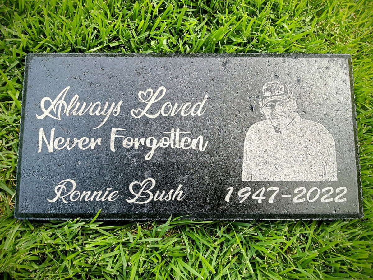 Custom personalized memorial headstone with photo design