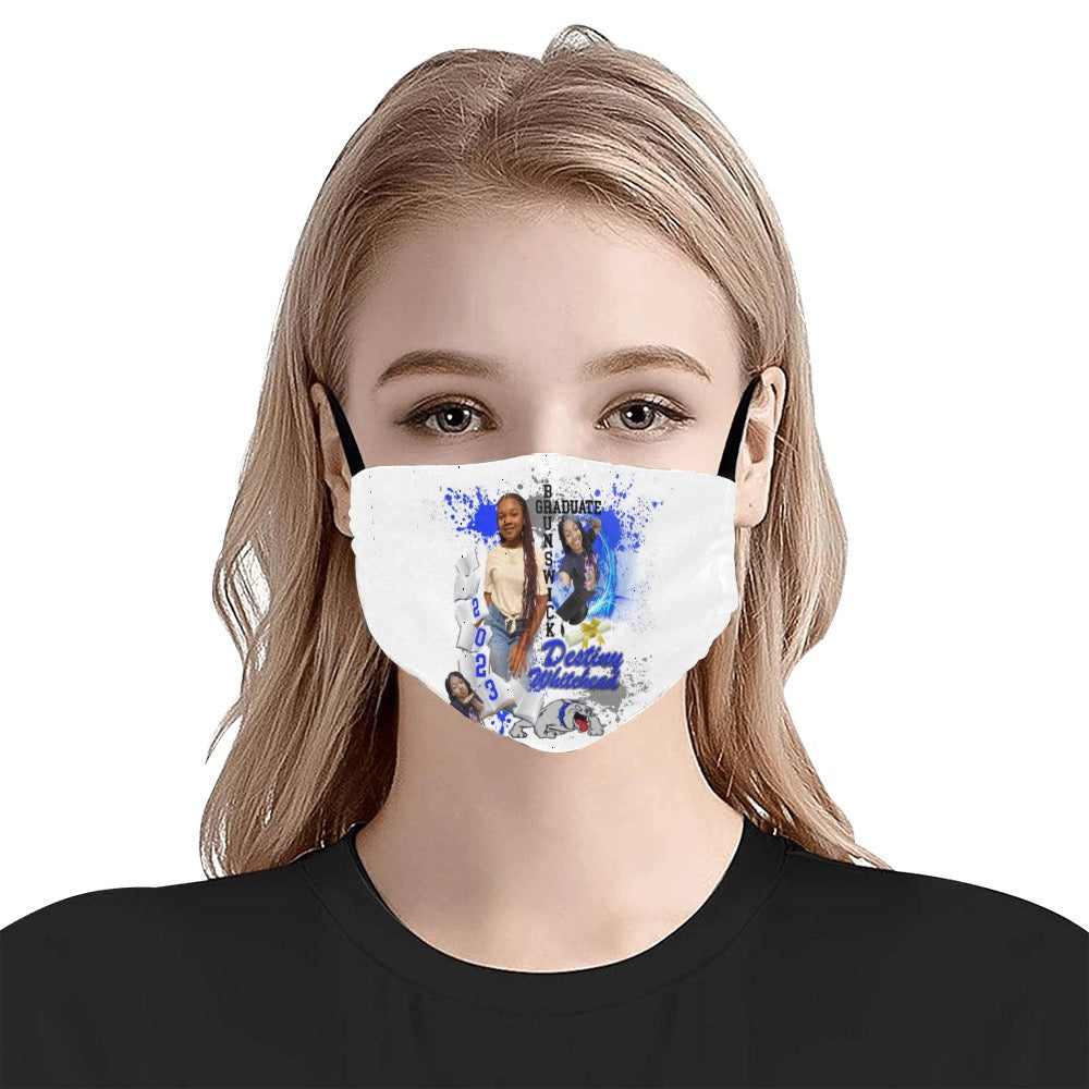 Custom graduation face mask personalized for senior