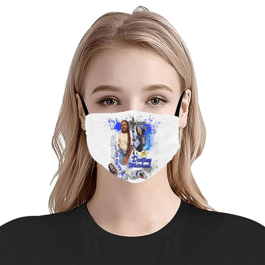 Custom graduation face mask personalized for senior