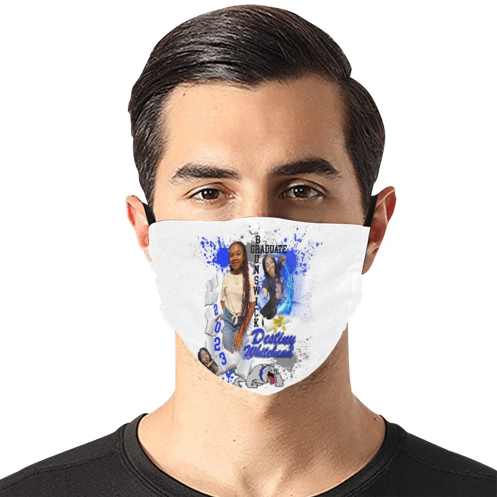 Custom graduation face mask personalized for senior