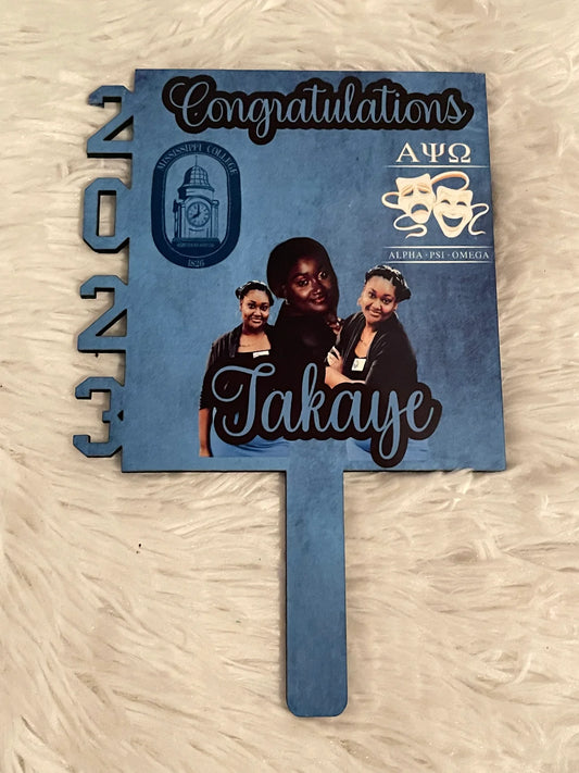 Custom 2025 Wood Graduation Fan