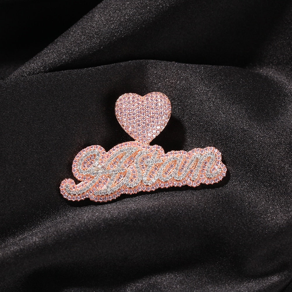 Heart Clasp Custom Cursive Name Necklace